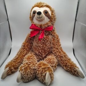 holliday time 21 in yellow Light brown sloth Red Bow Tie Hanging plush